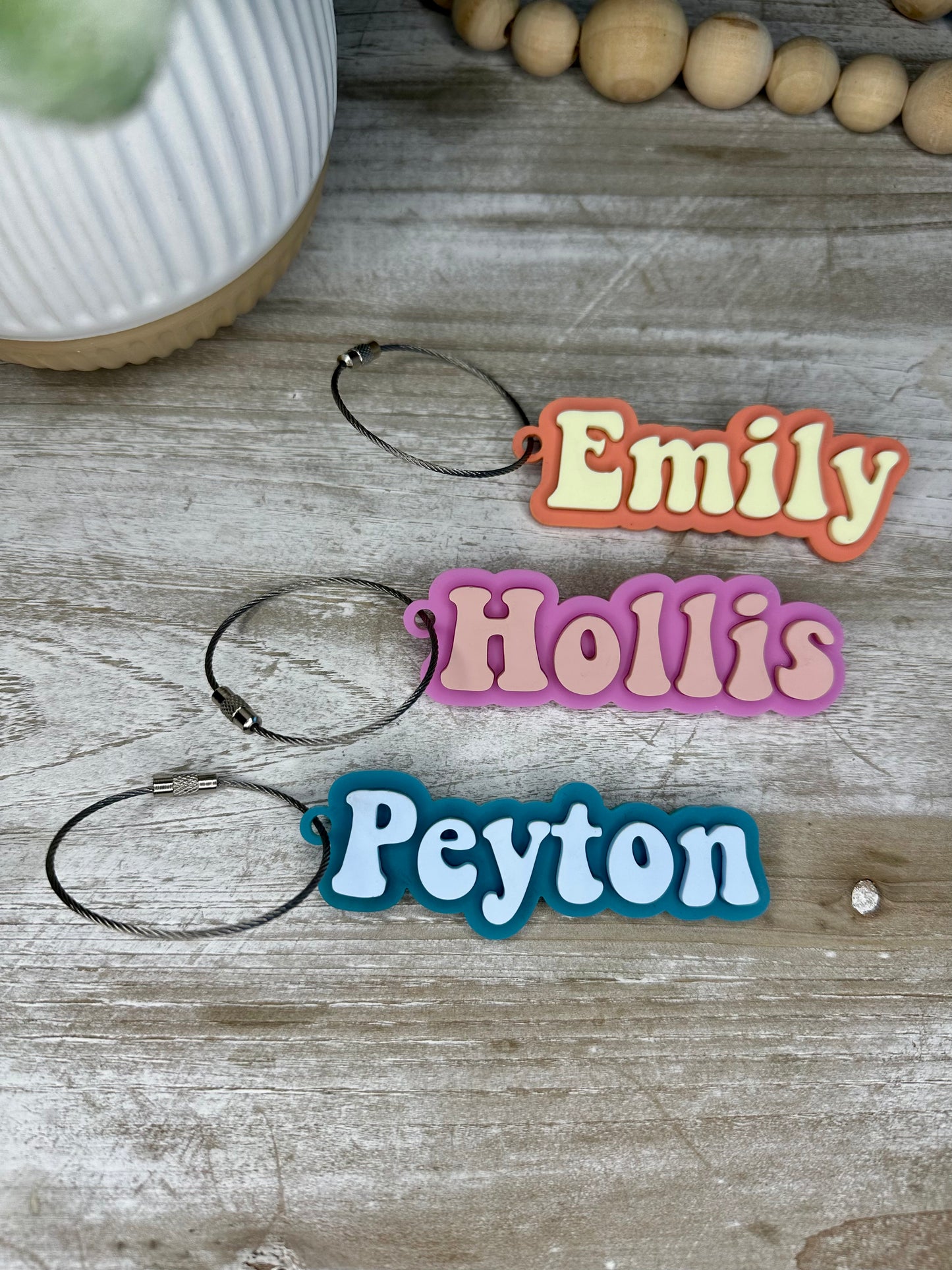 Name Shaped Keychains / Bag Tags