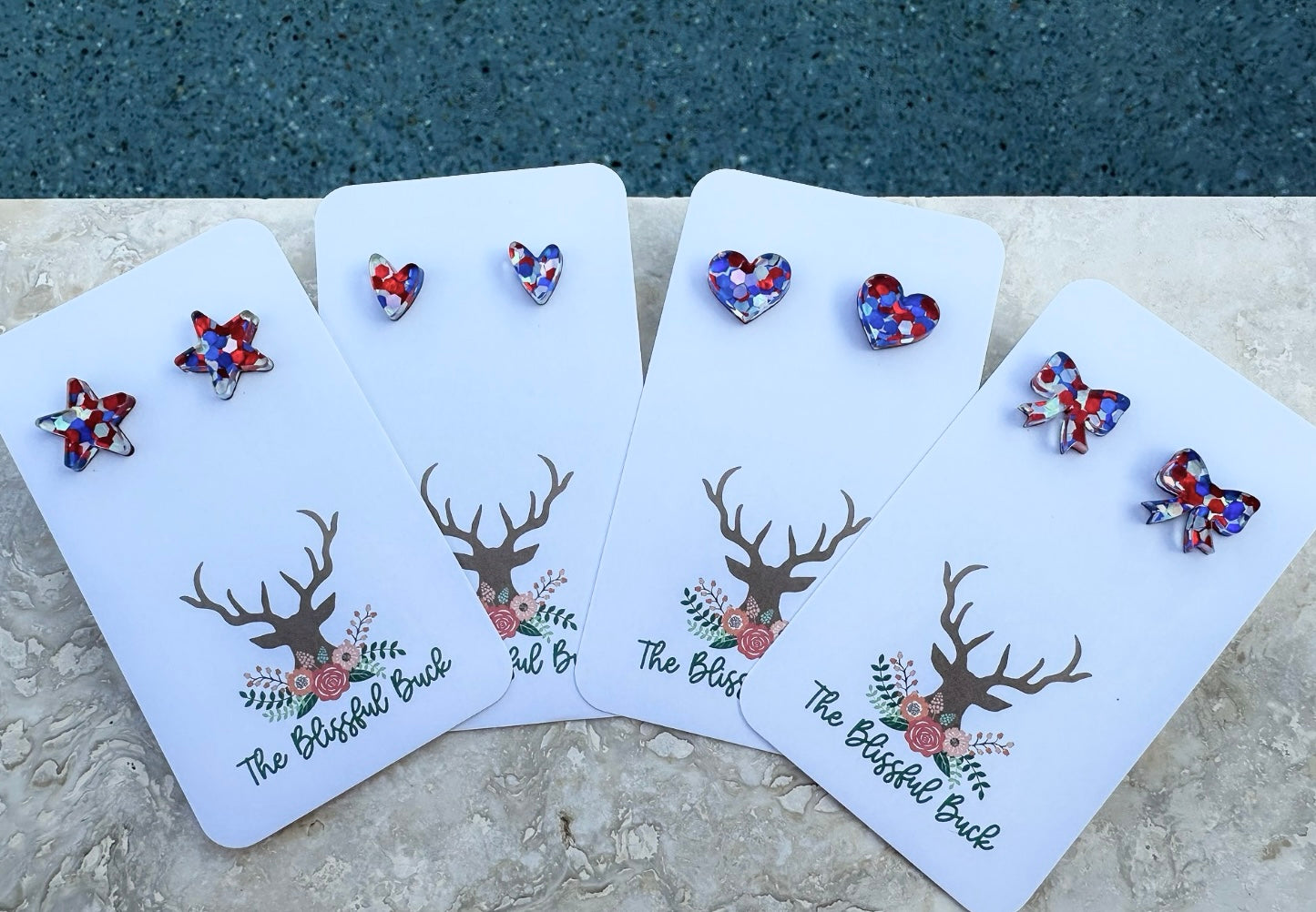 Patriotic Confetti Stud Earrings