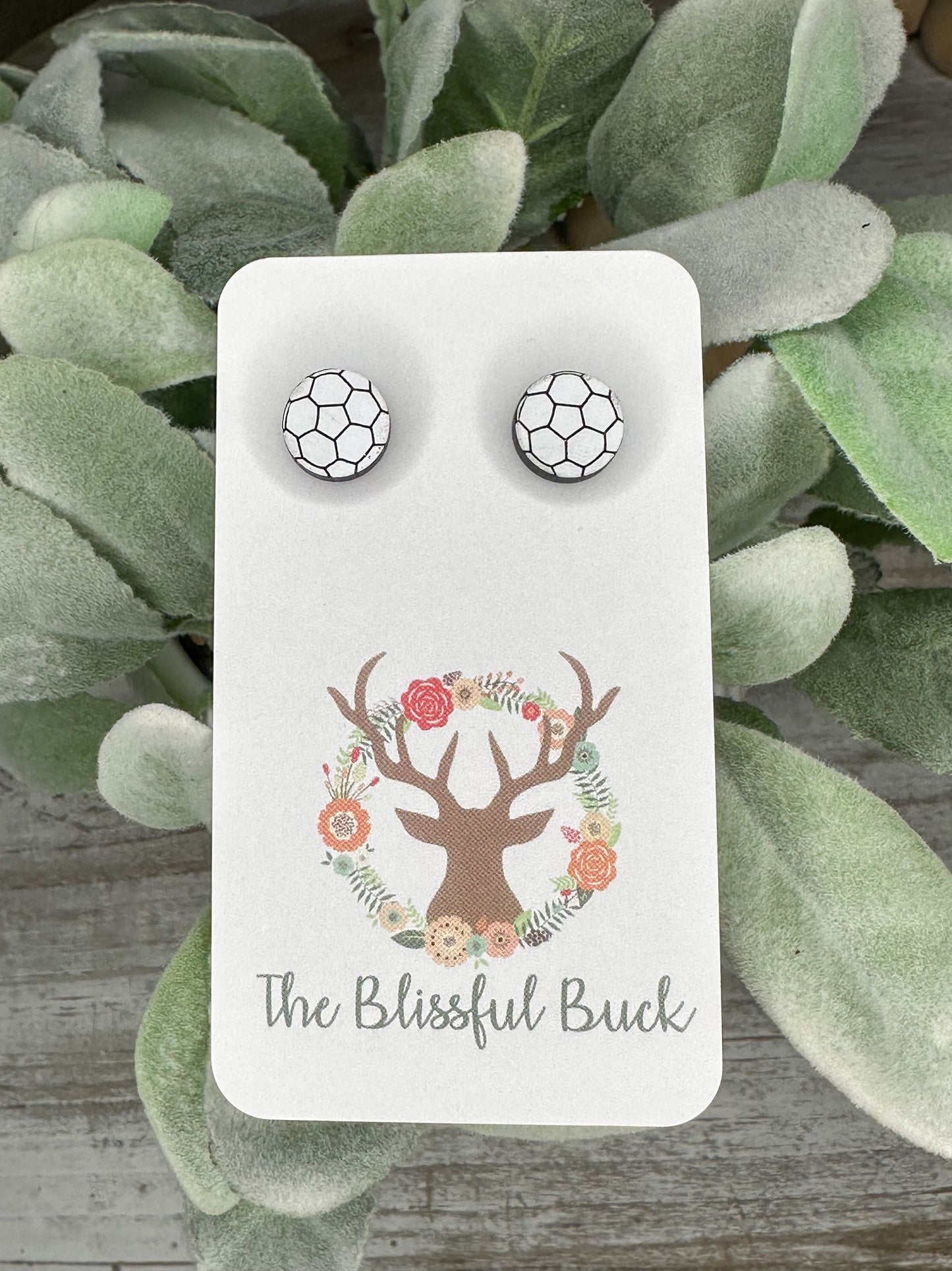 Soccer Ball Stud Earrings