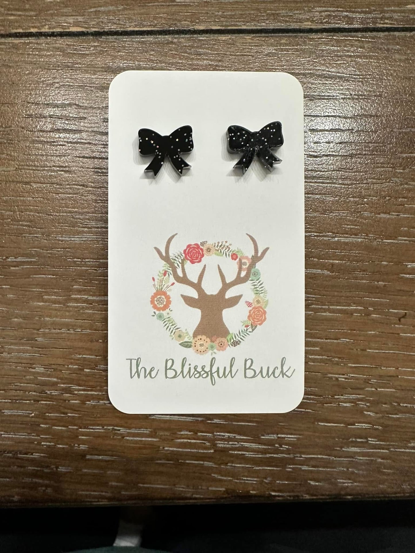 Acrylic Bow Stud Earrings