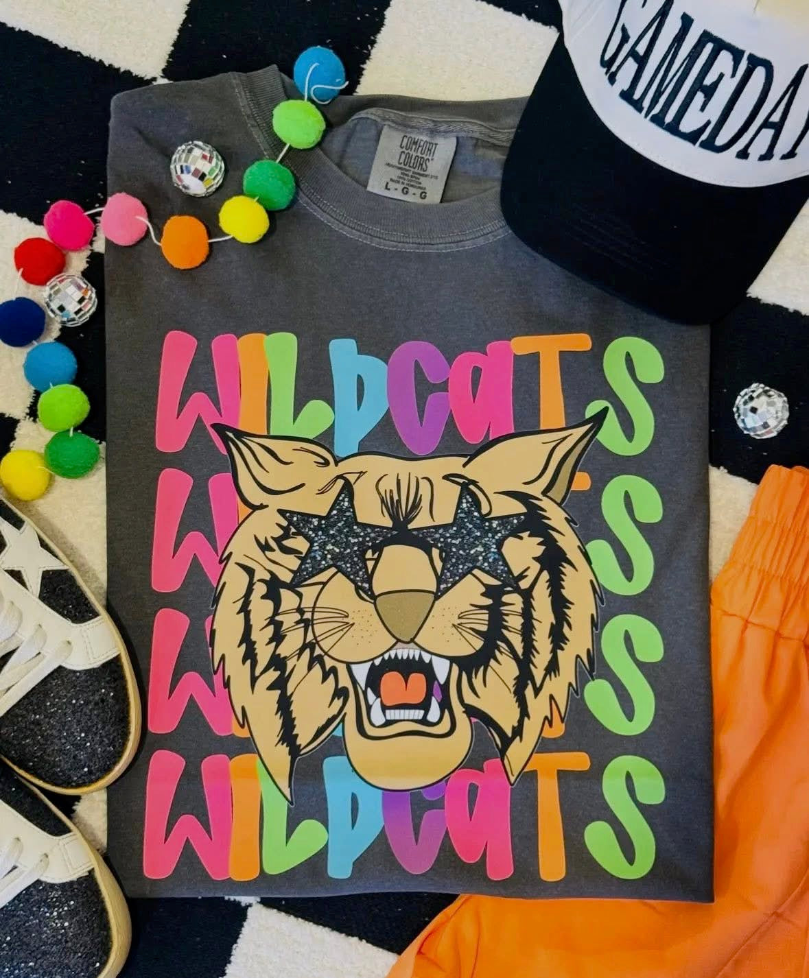 Starry Eye Wildcat Mascot Tee