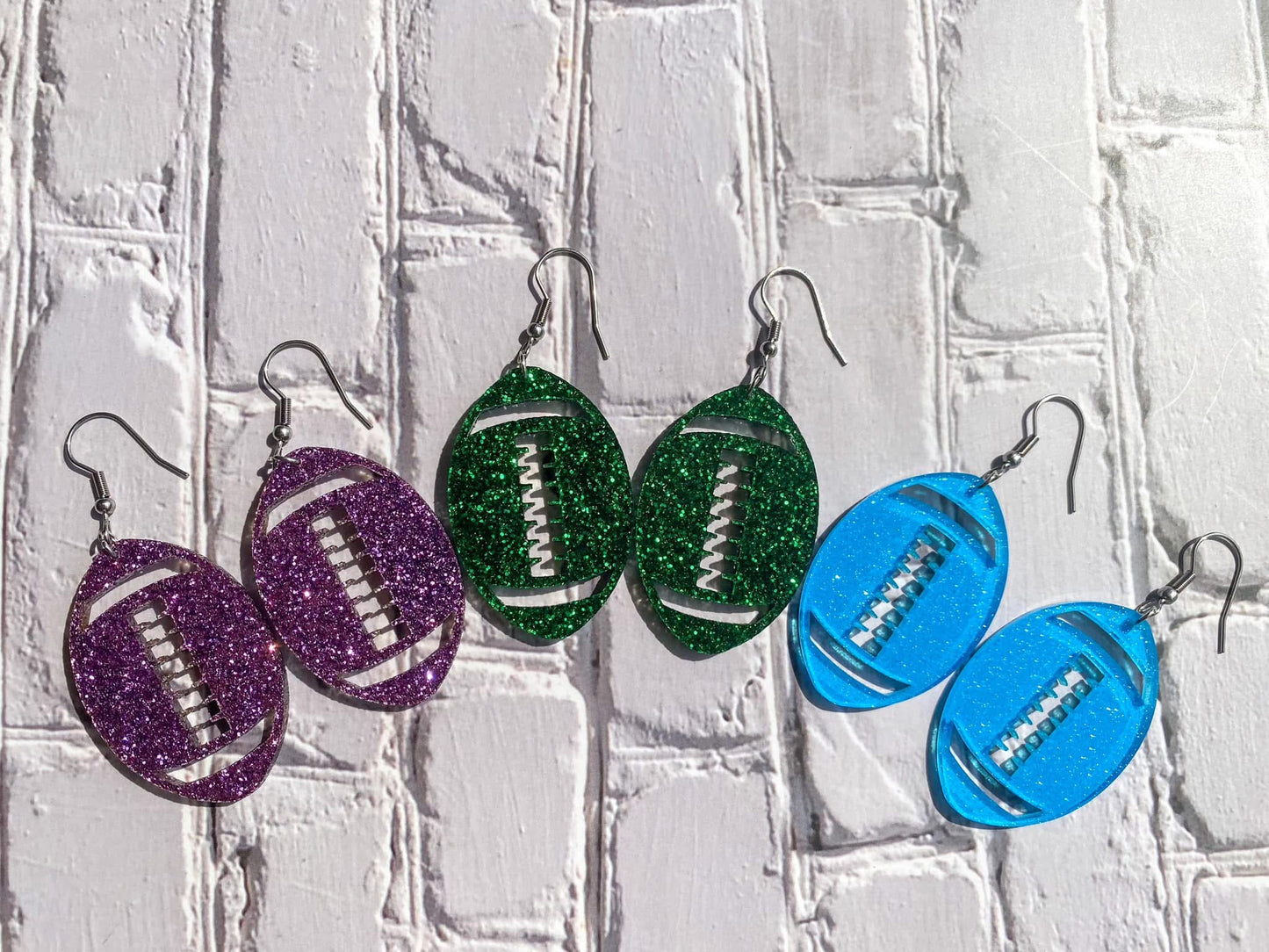 Dangle Football Earrings