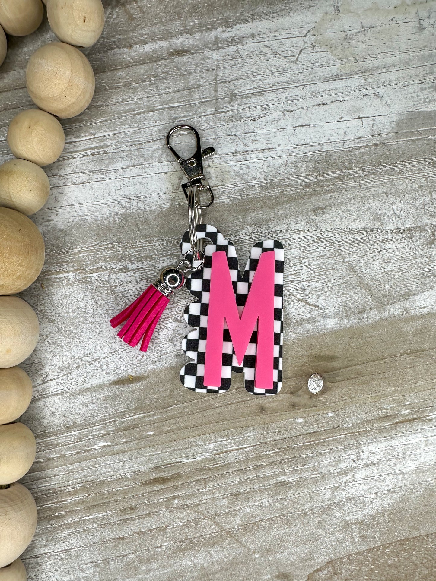 Scallop Initial Keychain
