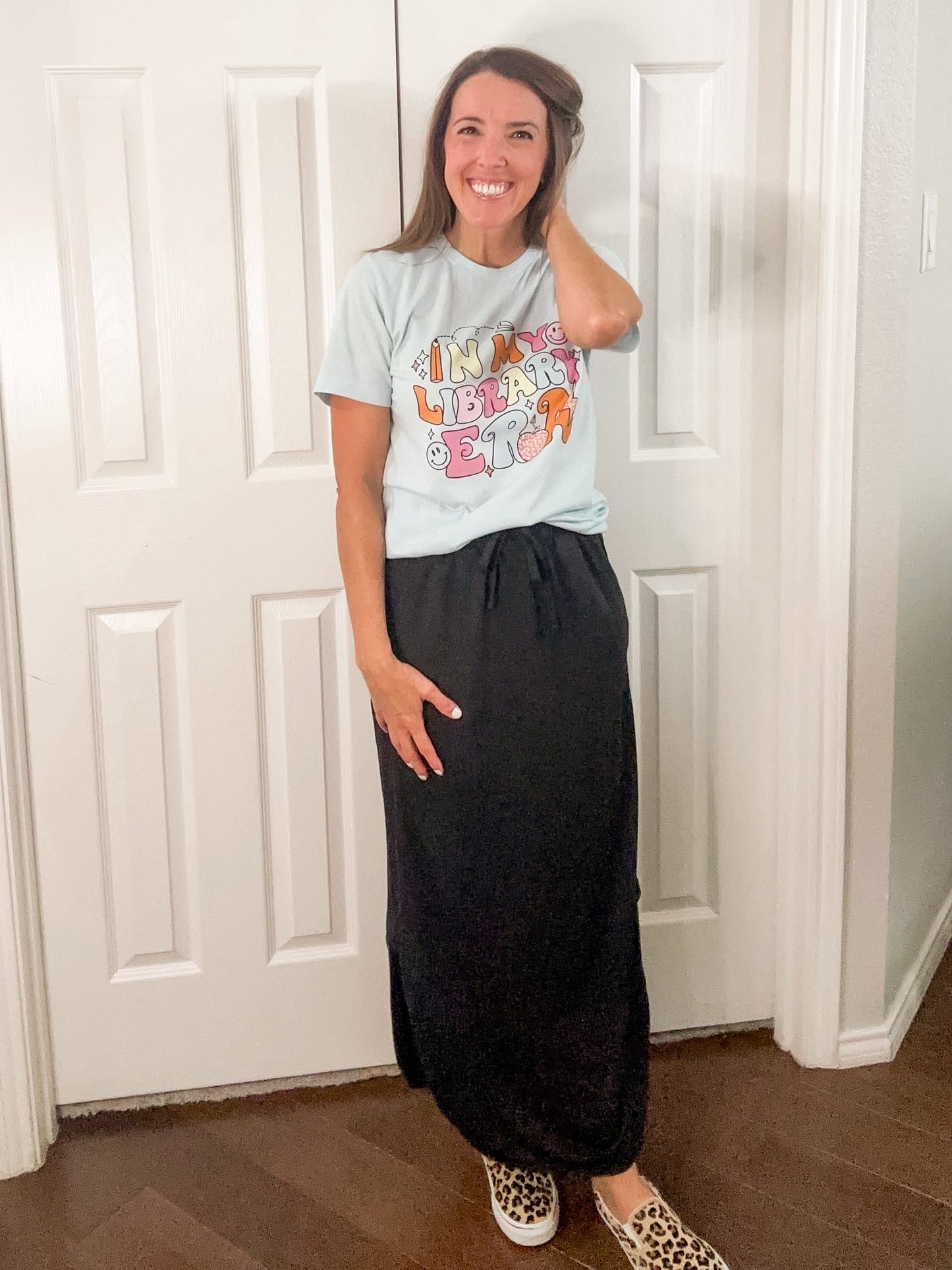 So Comfy Black Drawstring Maxi Skirt