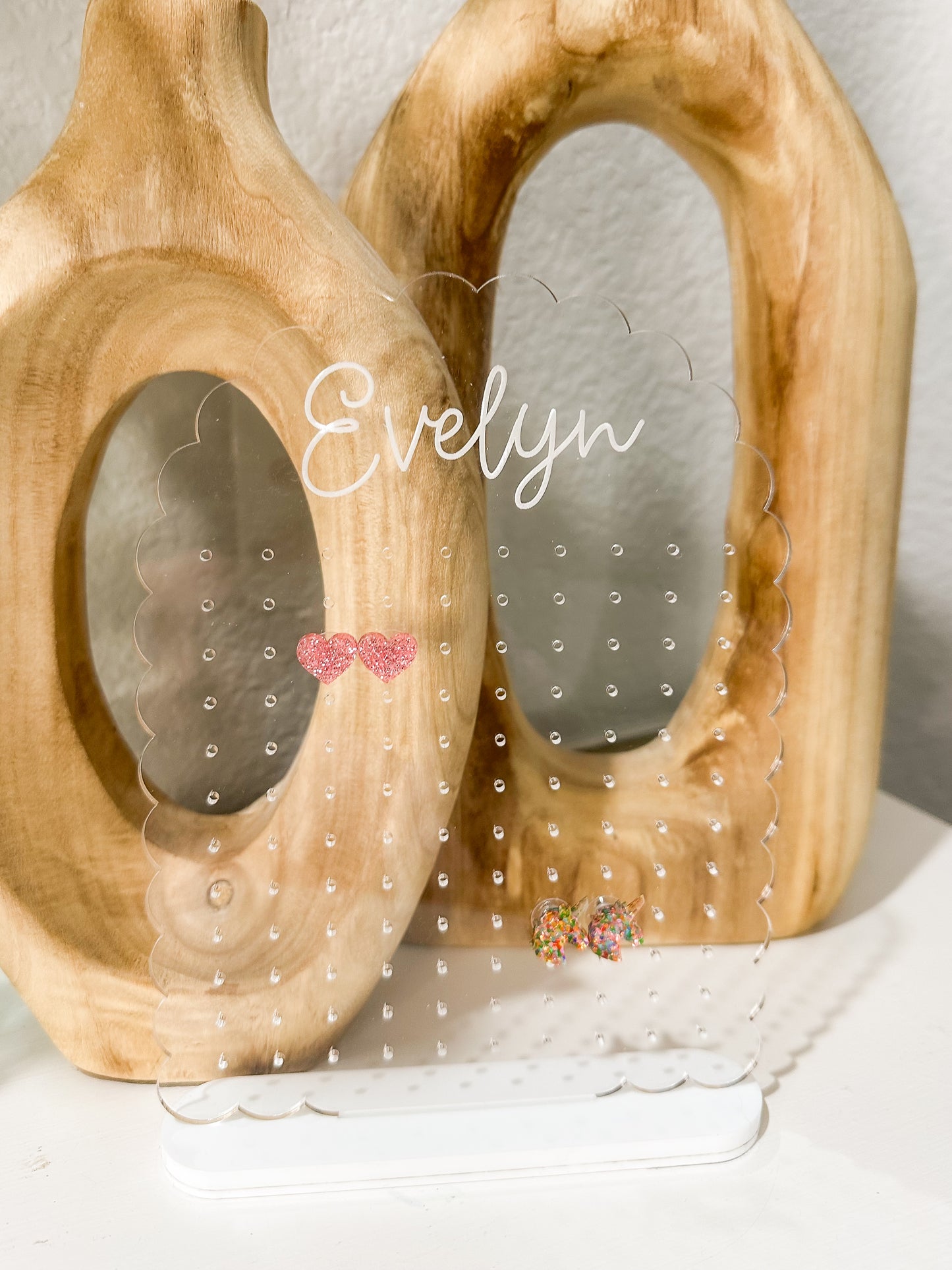 Scalloped Personalized Earring Holder