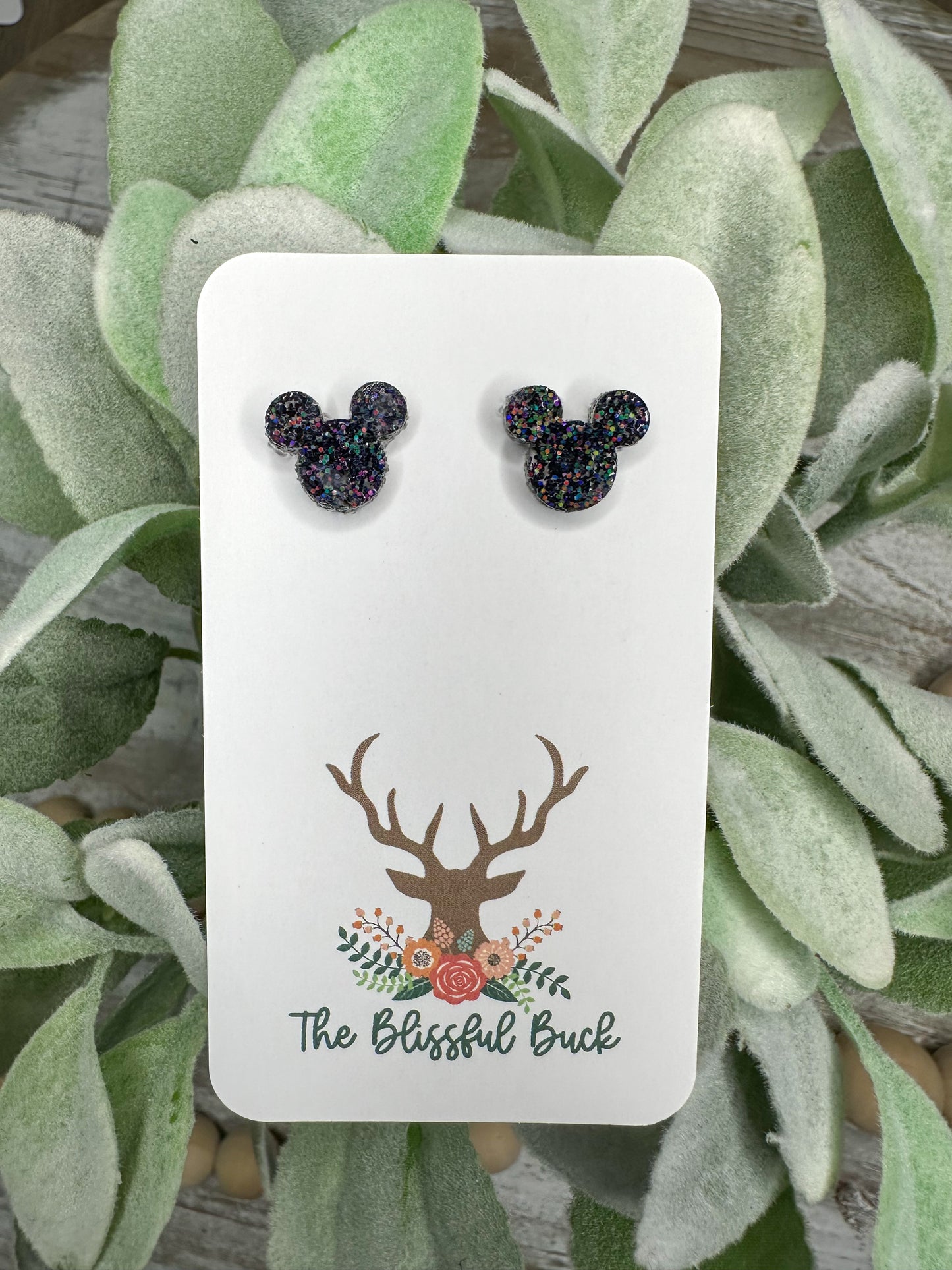 Mouse Ear Stud Earrings