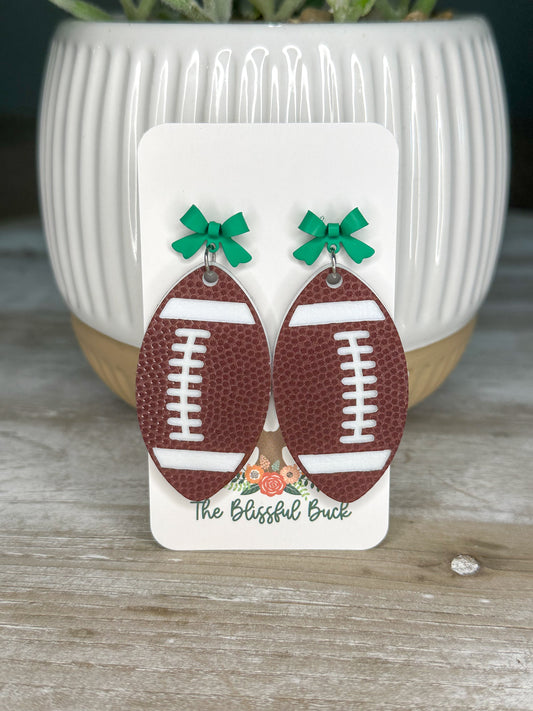 Bow Football Earrings