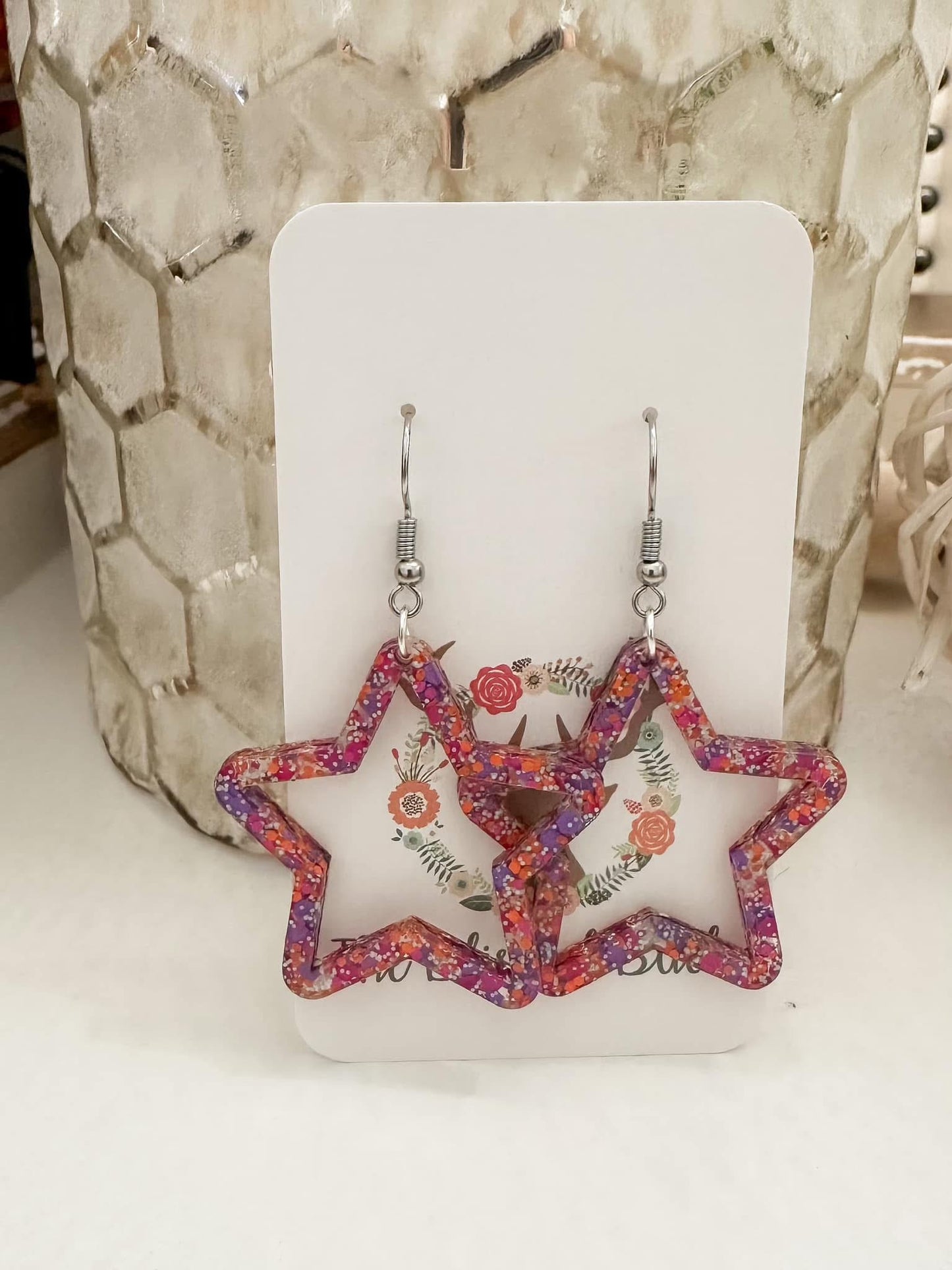 Dangle Star Outline Earrings