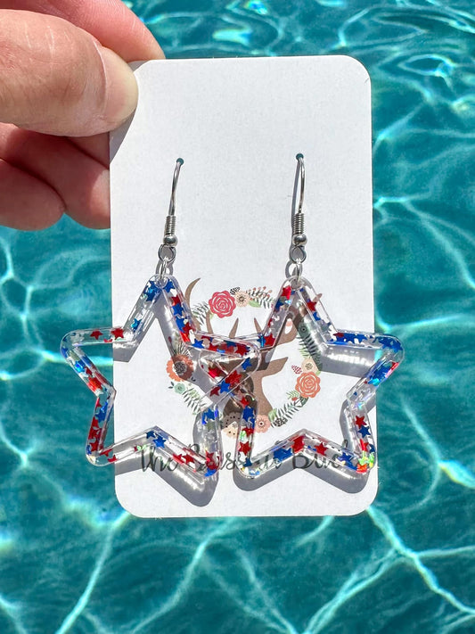 Dangle Star Outline Earrings