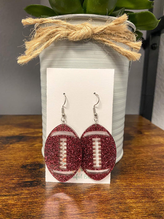 Dangle Football Earrings